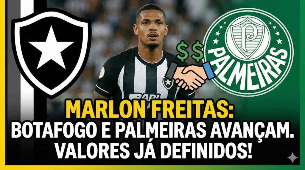026 Botafogo e Palmeiras avançam em negociação por Marlon Freitas e valores já estão definidos