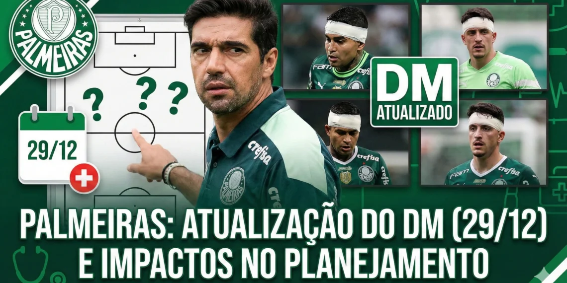 Atualização completa do DM do Palmeiras em 26/12, situação dos atletas, retornos previstos e impacto no planejamento da temporada.